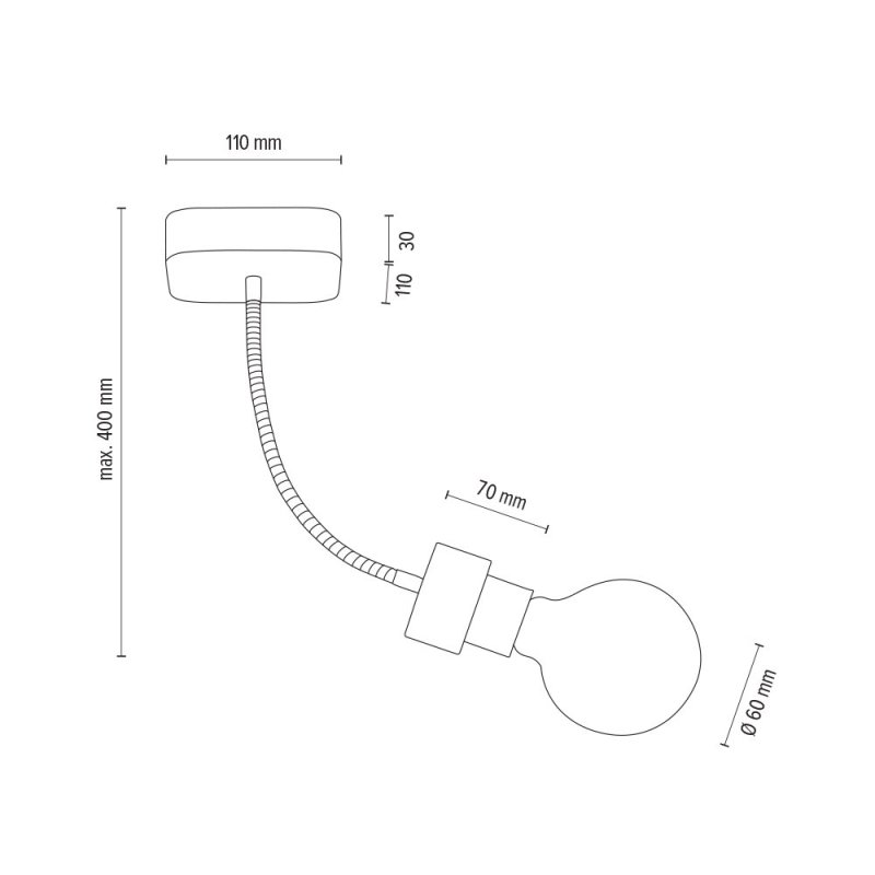 Allumer Lampa Sufitowa 1xE27 Max.25W Dąb Olejowany/Czarny