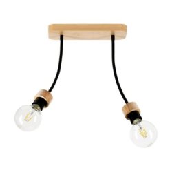 Allumer Lampa Sufitowa 2xE27 Max.25W Dąb Olejowany/Czarny