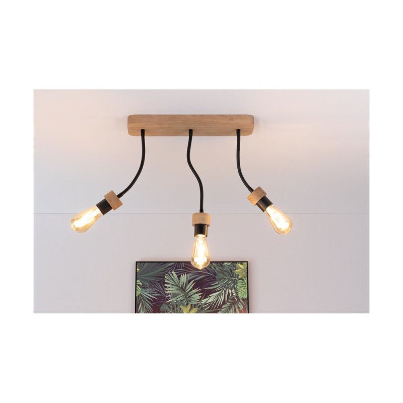 Allumer Lampa Sufitowa 3xE27 Max.25W Dąb Olejowany/Czarny