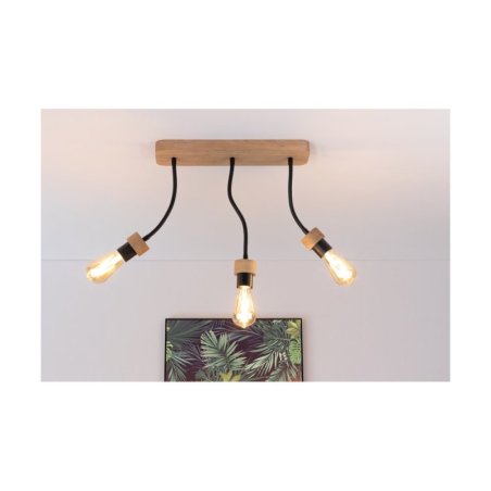 Allumer Lampa Sufitowa 3xE27 Max.25W Dąb Olejowany/Czarny