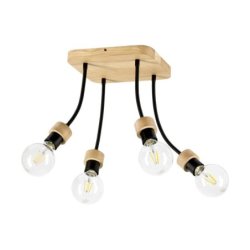 Allumer Lampa Sufitowa 4xE27 Max.25W Dąb Olejowany/Czarny