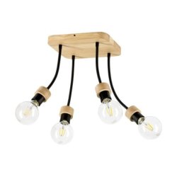 Allumer Lampa Sufitowa 4xE27 Max.25W Dąb Olejowany/Czarny