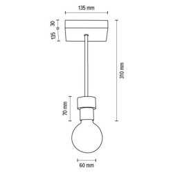 Chandelle Lampa Sufitowa 1xE27 Max.40W Dąb Olejowany/Czarny
