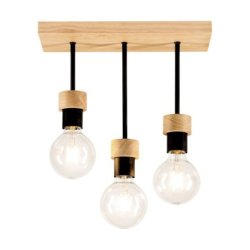 Chandelle Lampa Sufitowa 3xE27 Max.40W Dąb Olejowany/Czarny