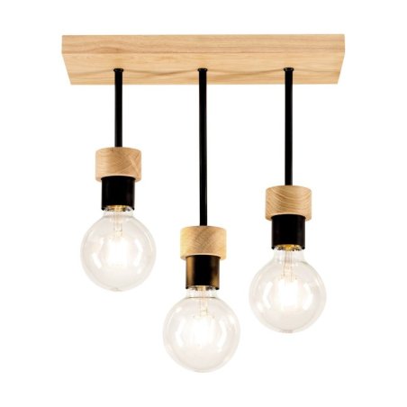 Chandelle Lampa Sufitowa 3xE27 Max.40W Dąb Olejowany/Czarny