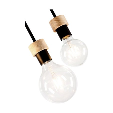 Chandelle Lampa Sufitowa 3xE27 Max.40W Dąb Olejowany/Czarny