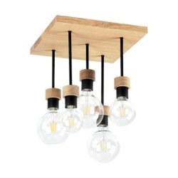 Chandelle Lampa Sufitowa 5xE27 Max.40W Dąb Olejowany/Czarny