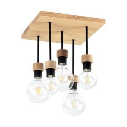Chandelle Lampa Sufitowa 5xE27 Max.40W Dąb Olejowany/Czarny