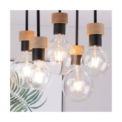 Chandelle Lampa Sufitowa 5xE27 Max.40W Dąb Olejowany/Czarny