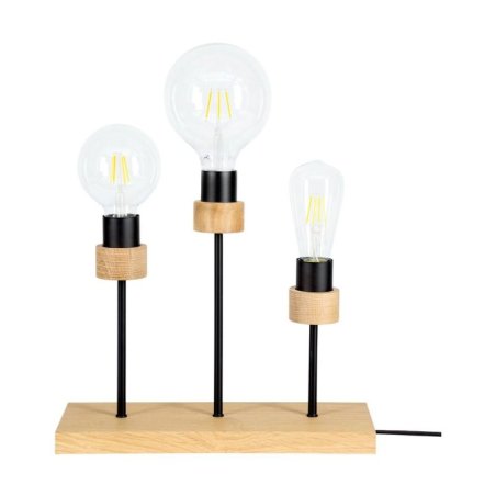 Chandelle Lampa Stołowa 3xE27 Max25W Dąb Olejowany/Czarny