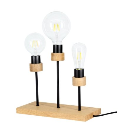 Chandelle Lampa Stołowa 3xE27 Max25W Dąb Olejowany/Czarny