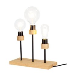 Chandelle Lampa Stołowa 3xE27 Max25W Dąb Olejowany/Czarny