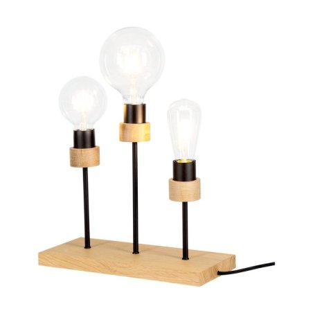 Chandelle Lampa Stołowa 3xE27 Max25W Dąb Olejowany/Czarny