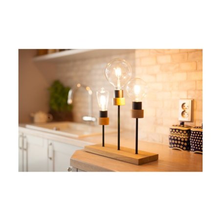 Chandelle Lampa Stołowa 3xE27 Max25W Dąb Olejowany/Czarny