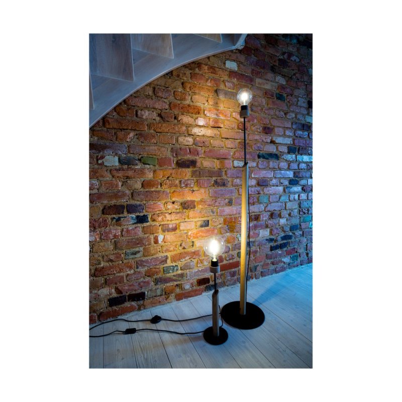 Solange Lampa Podłogowa 1xE27 Max.60W Dąb Olejowany/Czarny