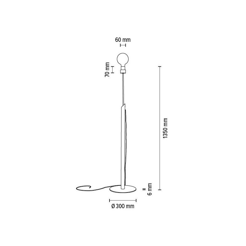 Solange Lampa Podłogowa 1xE27 Max.60W Dąb Olejowany/Czarny