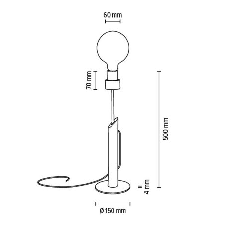Solange Lampa Stołowa 1xE27 Max.60W Dąb Olejowany/Czarny