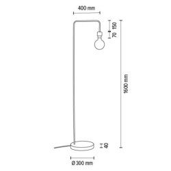 Muriel Lampa Podłogowa 1xE27 Max.60W Dąb Olejowany/Czarny