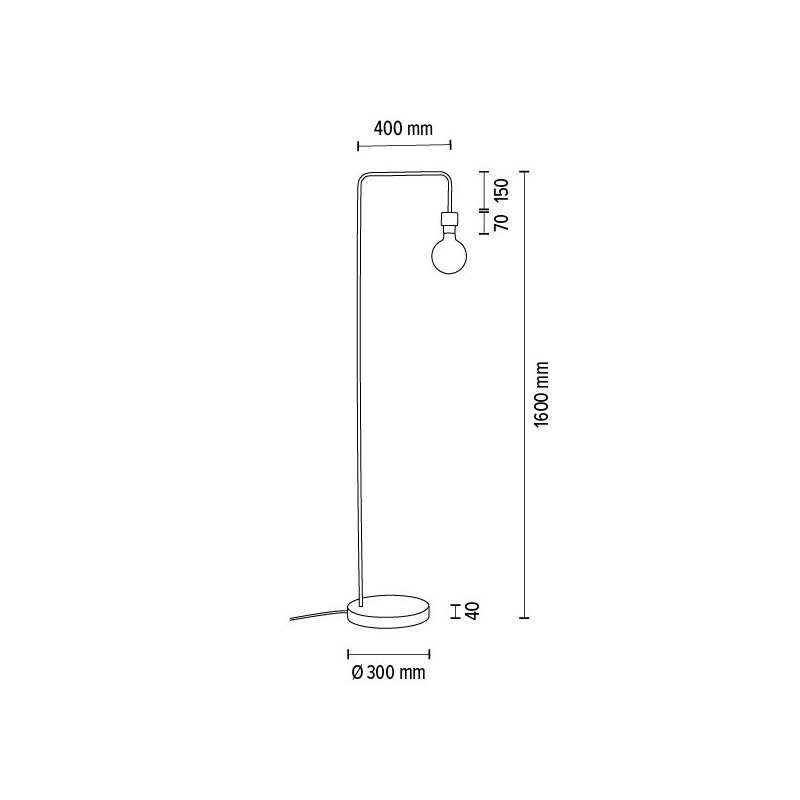 Muriel Lampa Podłogowa 1xE27 Max.60W Dąb Olejowany/Czarny