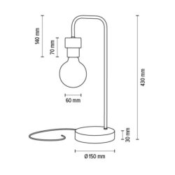 Muriel Lampa Stołowa 1xE27 Max.25W Dąb Olejowany/Czarny