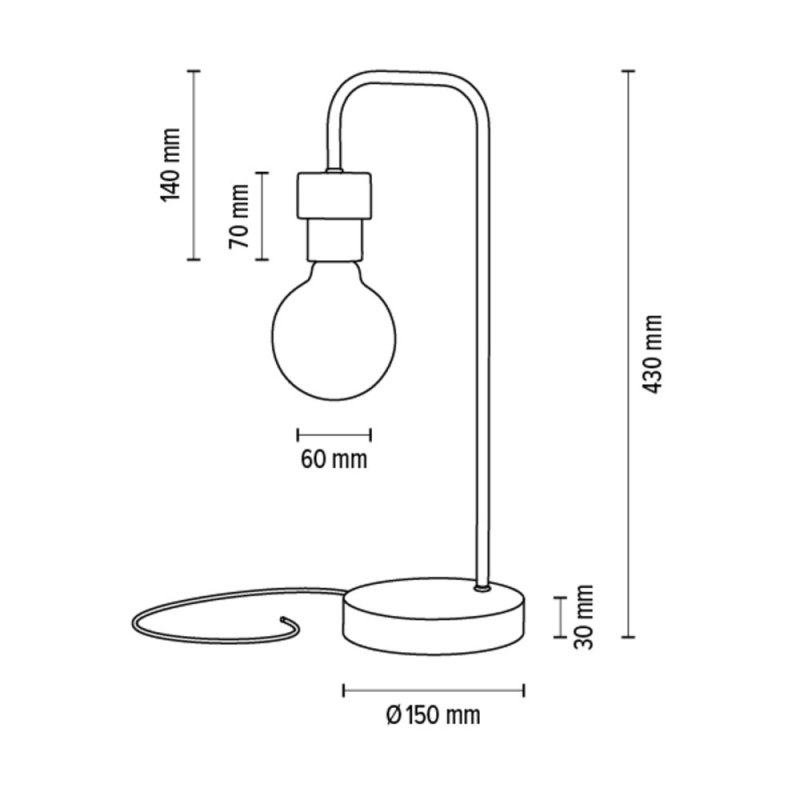 Muriel Lampa Stołowa 1xE27 Max.25W Dąb Olejowany/Czarny