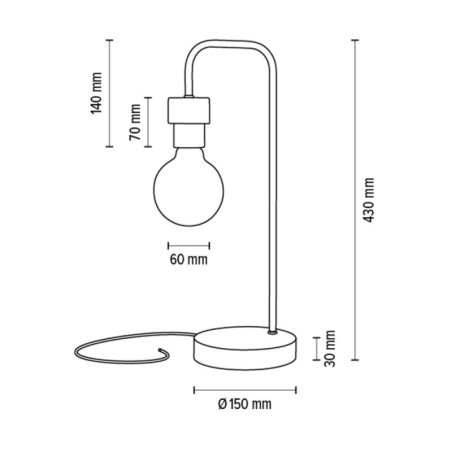 Muriel Lampa Stołowa 1xE27 Max.25W Dąb Olejowany/Czarny