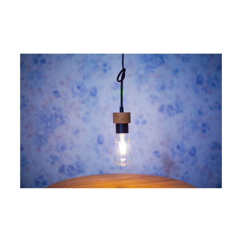 Clarte Lampa Wisząca 1xE27 Max.60W Czarny/Dąb Olejowany