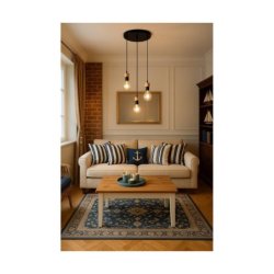 Clarte Lampa Wisząca 3xE27 Max.60W Czarny/Dąb Olejowany