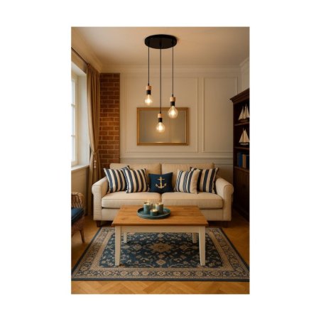 Clarte Lampa Wisząca 3xE27 Max.60W Czarny/Dąb Olejowany