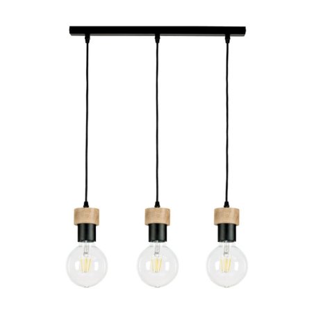 Clarte Lampa Wisząca 3xE27 Max.60W Czarny/Dąb Olejowany/Czarny