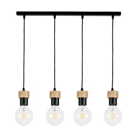 Clarte Lampa Wisząca 4xE27 Max.60W Czarny/Dąb Olejowany/Czarny