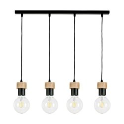 Clarte Lampa Wisząca 4xE27 Max.60W Czarny/Dąb Olejowany/Czarny