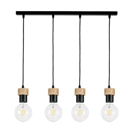 Clarte Lampa Wisząca 4xE27 Max.60W Czarny/Dąb Olejowany/Czarny