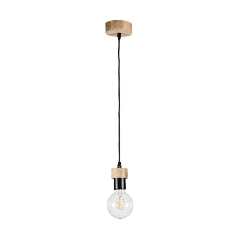 Clarte Wood Lampa Wisząca 1xE27 60W Dąb Olejowany/Czarny