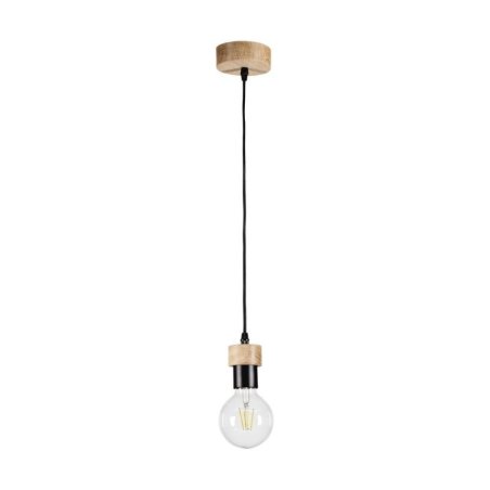 Clarte Wood Lampa Wisząca 1xE27 60W Dąb Olejowany/Czarny