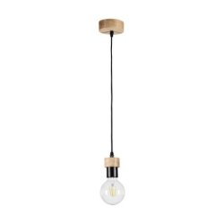 Clarte Wood Lampa Wisząca 1xE27 60W Dąb Olejowany/Czarny