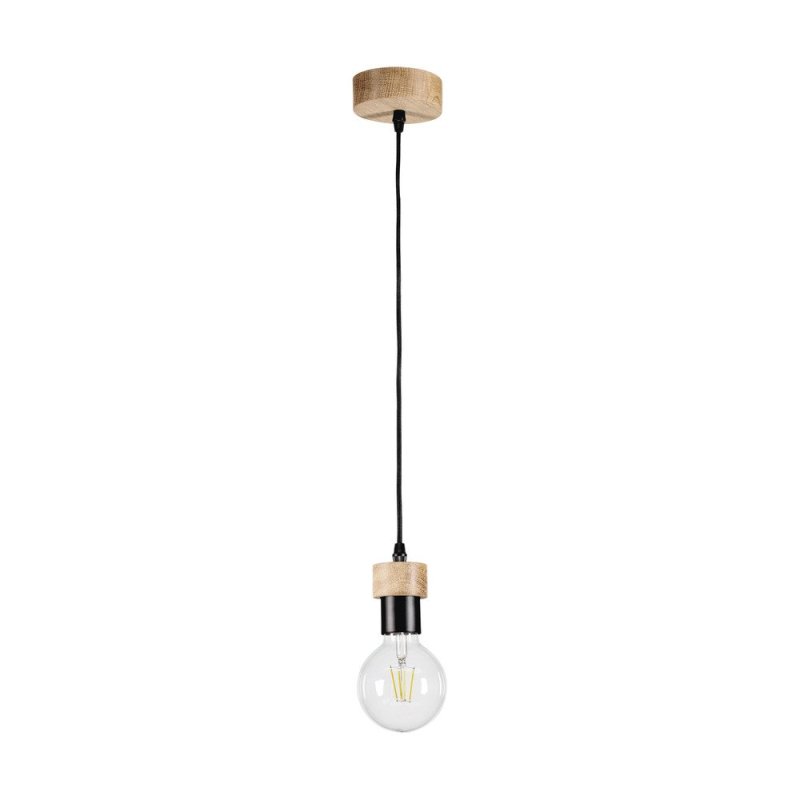 Clarte Wood Lampa Wisząca 1xE27 60W Dąb Olejowany/Czarny