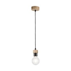 Clarte Wood Lampa Wisząca 1xE27 60W Dąb Olejowany/Czarny