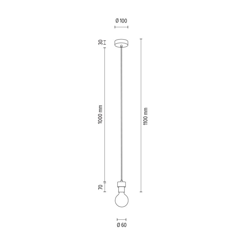 Clarte Wood Lampa Wisząca 1xE27 60W Dąb Olejowany/Czarny