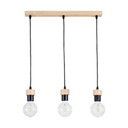 Clarte Wood Lampa Wisząca 3xE27 Max.60W Dąb Olejowany/Czarny