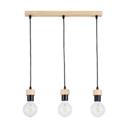 Clarte Wood Lampa Wisząca 3xE27 Max.60W Dąb Olejowany/Czarny