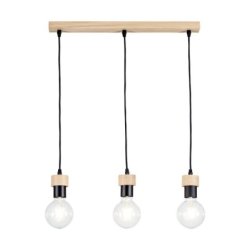 Clarte Wood Lampa Wisząca 3xE27 Max.60W Dąb Olejowany/Czarny