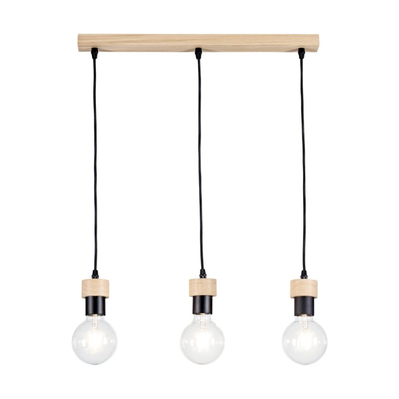Clarte Wood Lampa Wisząca 3xE27 Max.60W Dąb Olejowany/Czarny
