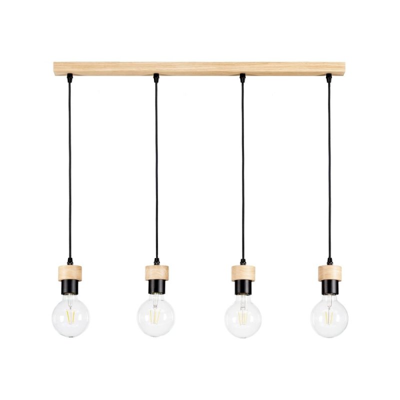 Clarte Wood Lampa Wisząca 4xE27 Max.60W Dąb Olejowany/Czarny