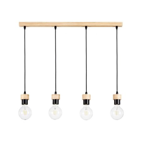 Clarte Wood Lampa Wisząca 4xE27 Max.60W Dąb Olejowany/Czarny