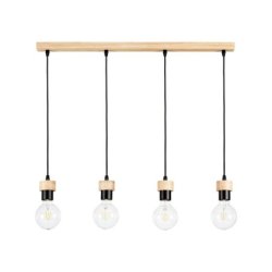 Clarte Wood Lampa Wisząca 4xE27 Max.60W Dąb Olejowany/Czarny