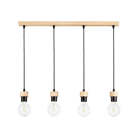 Clarte Wood Lampa Wisząca 4xE27 Max.60W Dąb Olejowany/Czarny