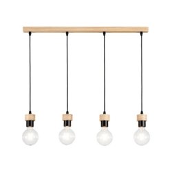 Clarte Wood Lampa Wisząca 4xE27 Max.60W Dąb Olejowany/Czarny