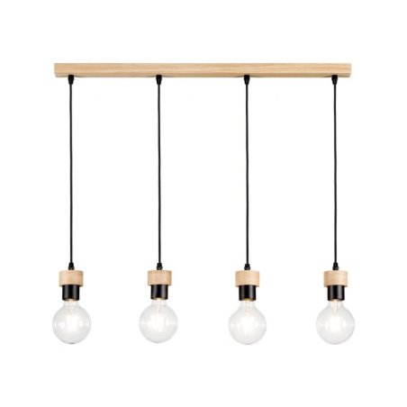 Clarte Wood Lampa Wisząca 4xE27 Max.60W Dąb Olejowany/Czarny