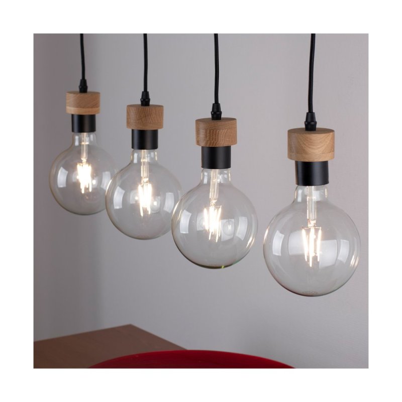 Clarte Wood Lampa Wisząca 4xE27 Max.60W Dąb Olejowany/Czarny